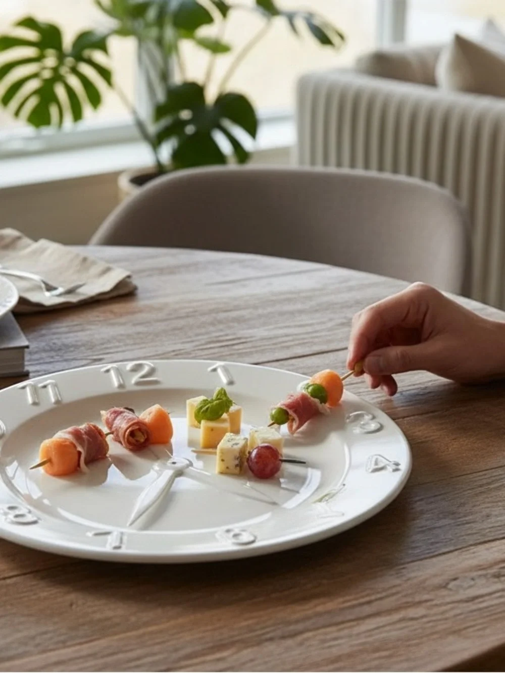 White Ceramic Martini It’s 5 O’Clock Decor/Serving Plate by Clay Art